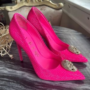 Philipp Plein Heels Skull Pink Size 39 Brand New